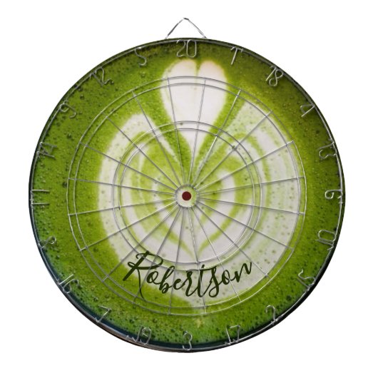 Custom Name Funny Matcha Latte Lover Green Tea ダーツボード (正面)