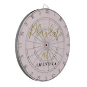 Custom Name Funny Pastel Pink Gold Minimalist Chic ダーツボード (正面左)