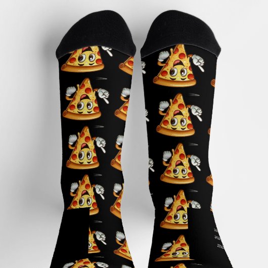 Custom Name Funny Pizza Socks – Personalized Gift" ソックス (上部)