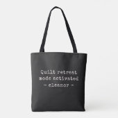 Custom Name Funny Quilter Quilt Retreat Black トートバッグ (裏面)