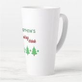 Custom Name Funny Thinking Drink Christmas Trees カフェラテマグ (右アングル)