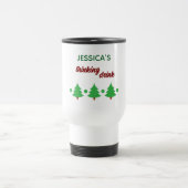 Custom Name Funny Thinking Drink Christmas Trees トラベルマグ (中央)
