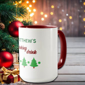 Custom Name Funny Thinking Drink Christmas Trees マグカップ