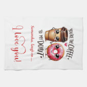 Custom Name Gift for Girlfriend Valentine Towel キッチンタオル (横)