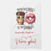 Custom Name Gift for Girlfriend Valentine Towel キッチンタオル (縦)