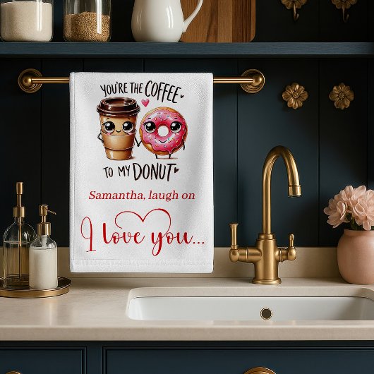 Custom Name Gift for Girlfriend Valentine Towel キッチンタオル