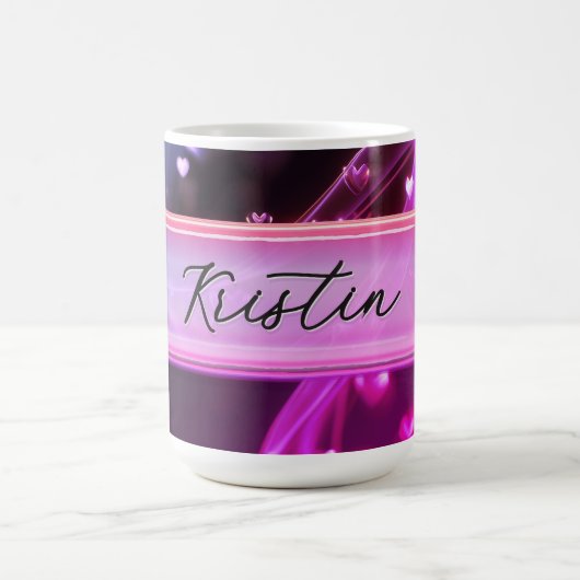 Custom Name Girl Power Glass | Personalized Coffee コーヒーマグカップ (中央)