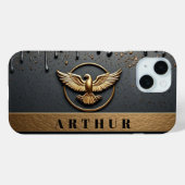 💎 Custom Name Gold Eagle Flow Liquid Metal Luxury Case-Mate iPhoneケース (裏面 (横))