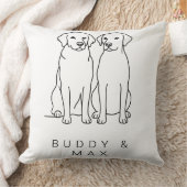 Custom Name Golden Retriever & Labrador Minimalist クッション (ブランケット)