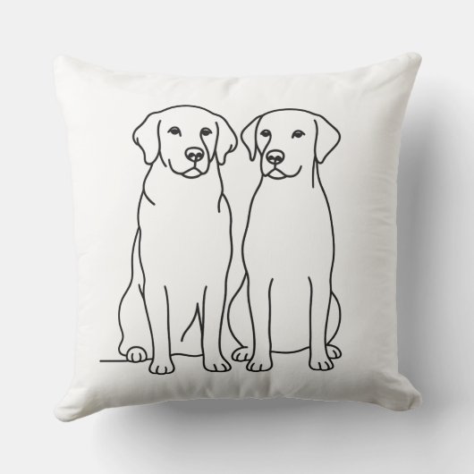 Custom Name Golden Retriever & Labrador Minimalist クッション (裏面)