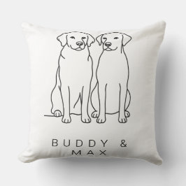 Custom Name Golden Retriever & Labrador Minimalist クッション