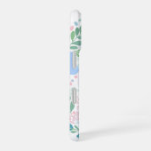 Custom Name Golden Retriever Pastel Blue Floral iPhone 16ケース (右側面)