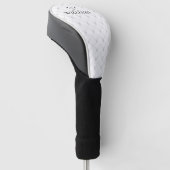 Custom Name Golf Clubs Pattern Black And White ゴルフヘッドカバー (アングル)