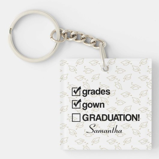 Custom Name Graduation Gift | Funny Graduation Key キーホルダー (正面)