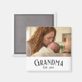 Custom Name Grandma Est Year Photo Gift マグネット (正面/裏面)