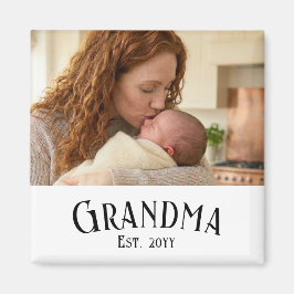 Custom Name Grandma Est Year Photo Gift マグネット