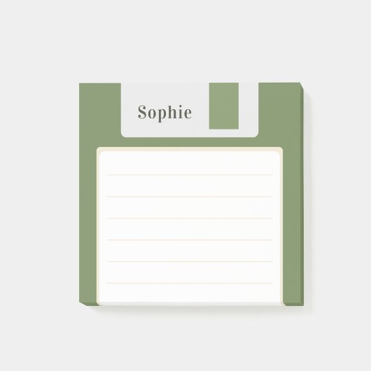 Custom Name Green Floppy Disk ポストイット
