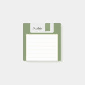Custom Name Green Floppy Disk ポストイット (正面)