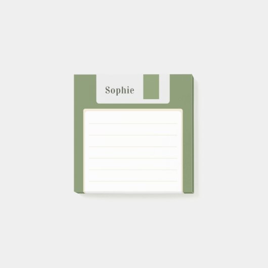 Custom Name Green Floppy Disk ポストイット (正面)