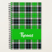 Custom name green plaid pattern プランナー手帳 (正面)
