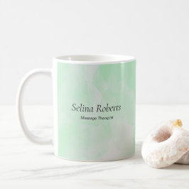 Custom name green watercolor コーヒーマグカップ