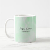 Custom name green watercolor コーヒーマグカップ (左)