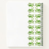 Custom Name Green Watercolor Floral Notebook ノートブック (裏面)