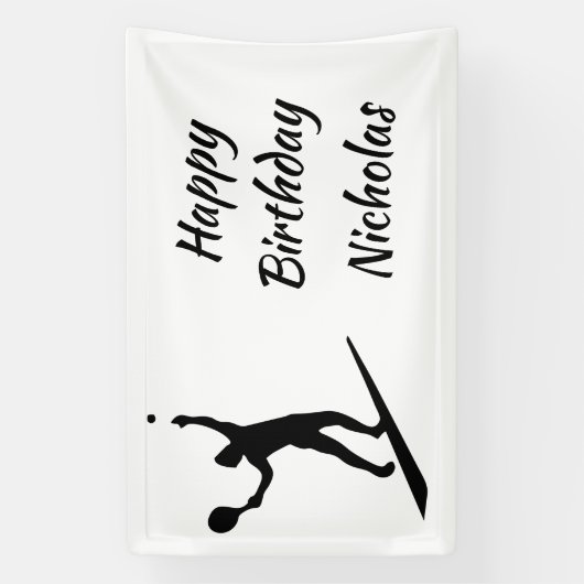 Custom Name Greeting Tennis Player 横断幕 (縦)