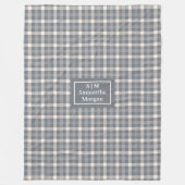 Custom Name Grey Blanket Chic Minimalist Style フリースブランケット (正面)