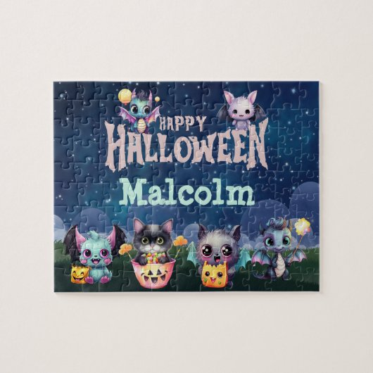 Custom Name Halloween Dragon Puzzle ジグソーパズル (横)