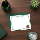 Custom Name Hand Drawn Dachshund Martini Flat ノートカード