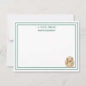 Custom Name Hand Drawn Dachshund Martini Flat ノートカード (正面)