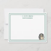 Custom Name Hand Drawn Dachshund Reading ノートカード (正面)