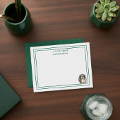 Custom Name Hand Drawn Dachshund Reading ノートカード