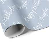 Custom Name Happy Birthday Script Gift ラッピングペーパー (ロールコーナー)