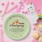 Custom Name | Happy Thanksgiving with Bible Verse  ペーパープレート (パーティー)
