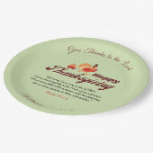 Custom Name | Happy Thanksgiving with Bible Verse  ペーパープレート (アングル)