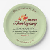 Custom Name | Happy Thanksgiving with Bible Verse  ペーパープレート (正面)