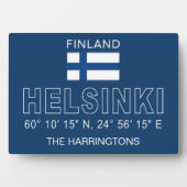 Custom Name Helsinki Coordinates フォトプラーク (正面)