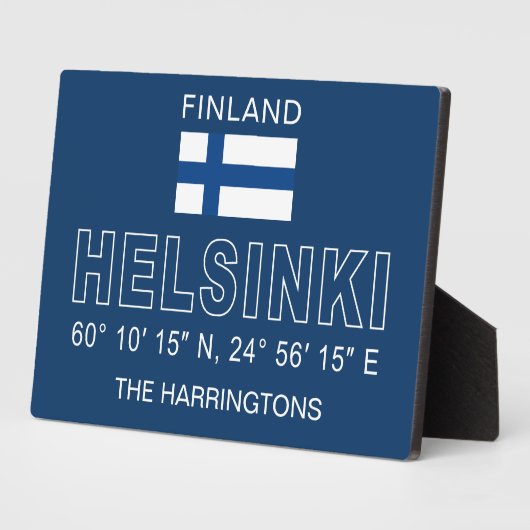 Custom Name Helsinki Coordinates フォトプラーク (側面)
