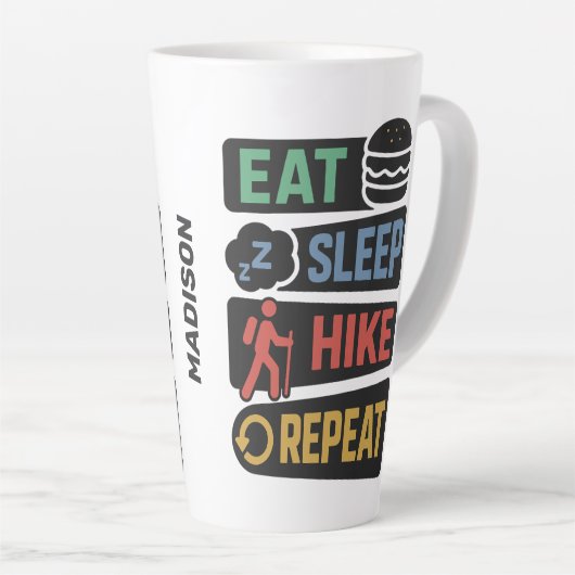 Custom Name Hiking カフェラテマグ (右アングル)