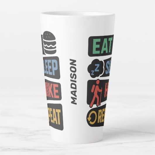 Custom Name Hiking カフェラテマグ (正面)