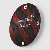 Custom Name in Wood Texture Wall Clock ラージ壁時計 (傾斜)