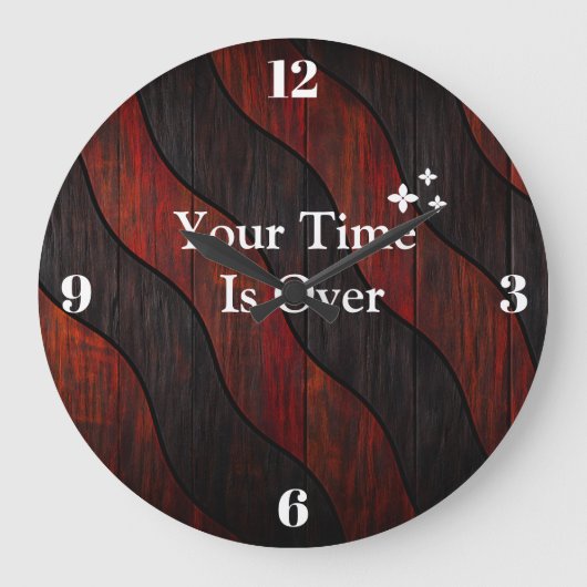 Custom Name in Wood Texture Wall Clock ラージ壁時計 (正面)