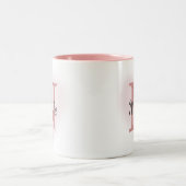 Custom Name &Initial Elegant Dusty Rose Pink Mug   ツートーンマグカップ (中央)