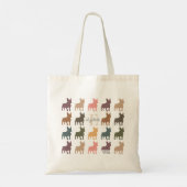 Custom Name Initial French Bulldog Retro Floral トートバッグ (裏面)