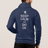 Custom Name Keep Calm & Ski On パーカ (裏面)