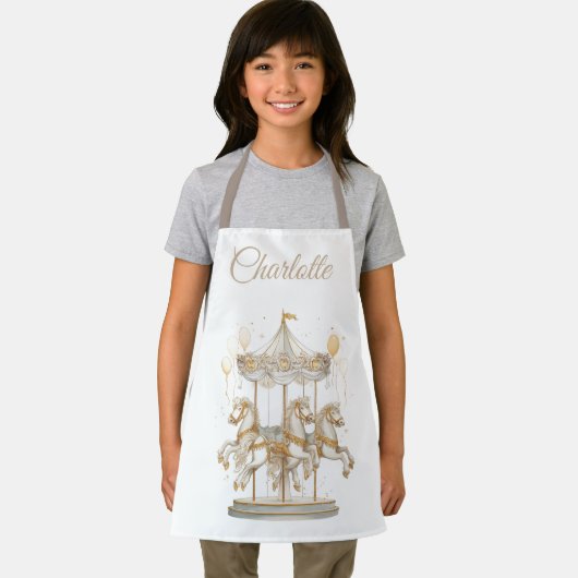 Custom Name Kids Apron | Carousel Magic エプロン (インサイチュ)