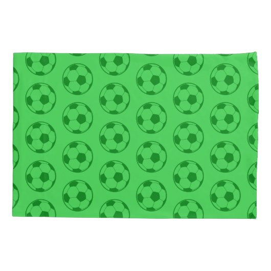 Custom Name Kids Soccer Ball Green 枕カバー (裏面)