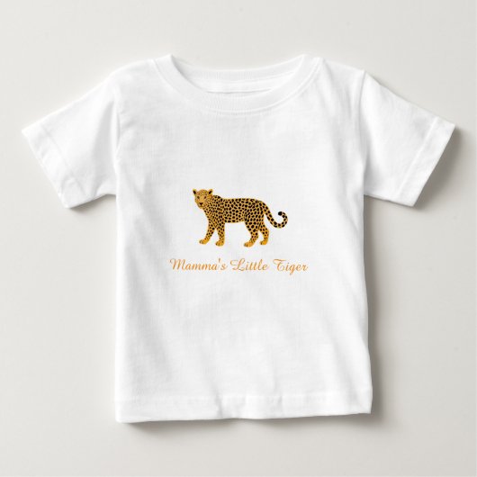 Custom Name Kids T-Shirt – Cute Tiger Design ベビーTシャツ (正面)